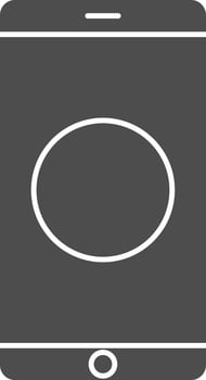 Isolated Smartphone Icon In Gray And White Color. vector