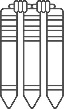 Cricket Stumps Icon In Black Outline. vector