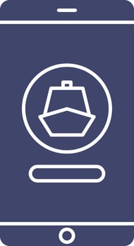 Cruise Booking App In Smartphone Icon. vector