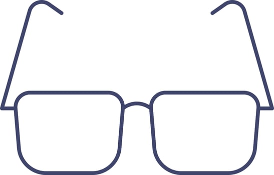 Goggle Icon In Blue Line Art. vector