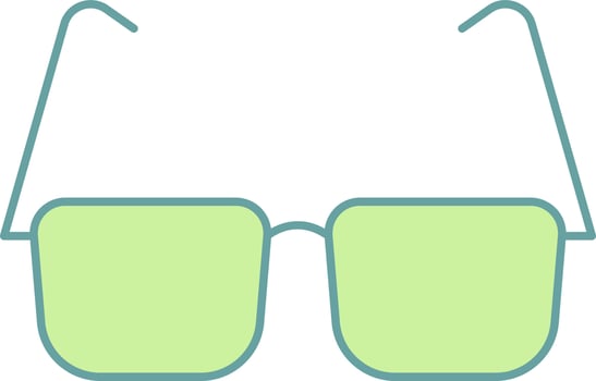 Goggle Icon In Green Color. vector