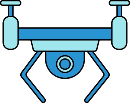 Drone Camera Icon In Blue Color. vector