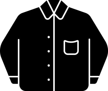 Long Sleeve Shirt Icon In Black and White Color. vector