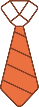 Tie Icon In Orange And White Color. vector