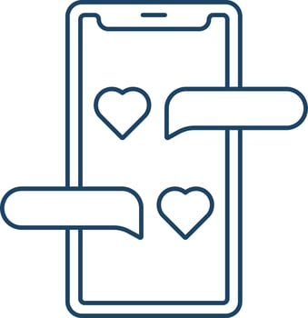 Isolated Chat on Smartphone Outline Icon. vector