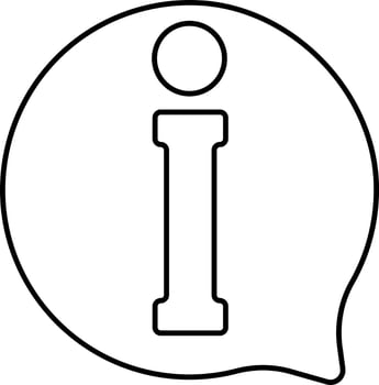 Chat Info Icon Or Symbol In Black Line Art. vector