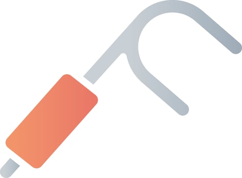 Orange And Gray Color Dental Floss Pick Icon. vector