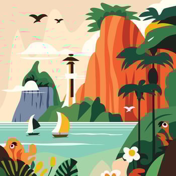 Tropical Travel Scene vector