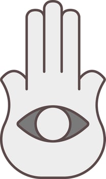 Flat Style Hamsa Hand Icon In Gray Color. vector
