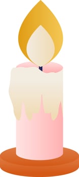 Flat Style Burning Candle Colorful Icon. vector