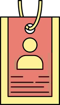 User ID Card Icon In Red And Yellow Color. vector