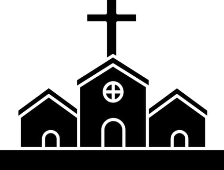 Isolated Church Icon Or Symbol In Glyph Style. vector