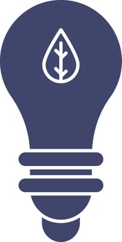 Ecology Bulb Icon In Blue And White Color. vector