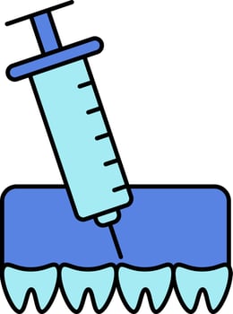 Dental Anesthesia Icon In Blue Color. vector