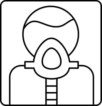 Nebulizer Oxygen Mask For Asthmatic Icon In Black Line Art. vector