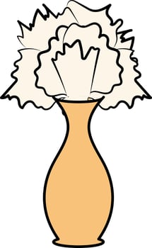 Flower Pot Or Vase Icon In Orange Color. vector
