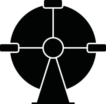 Ferris Wheel Icon In Glyph Style. vector