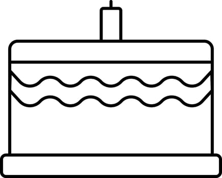 Illustration Of Cake Icon In Black Line Art. vector