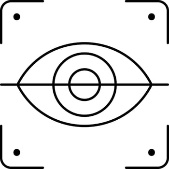 Retina Scanner Icon In Black Outline. vector