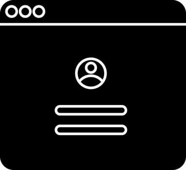 Online User Login Icon In Black And White Color. vector