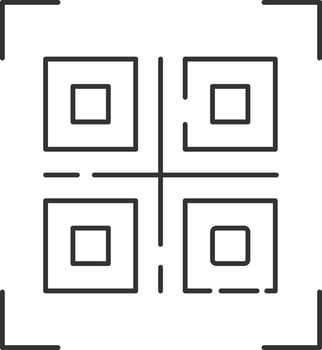 QR Code Icon In Black Line Art. vector