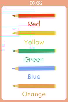vector colorful pencils for learning colors for preschool children