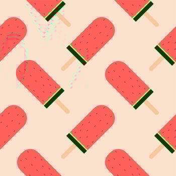watermelon ice cream stick seamless pattern vector illustration