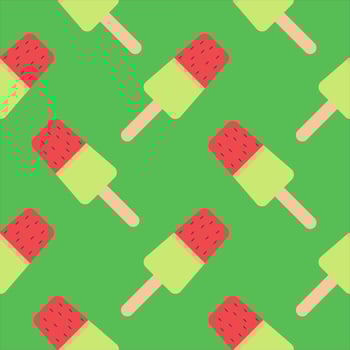 watermelon ice cream stick seamless pattern vector illustration
