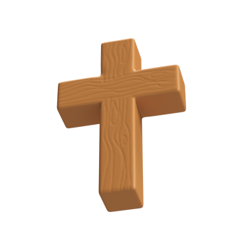 3d icon rendering Wooden Cross, symbol of the resurrection of Jesus Christ. He is risen. Easter resurrection illustration. Scripture isolated transparent png background
