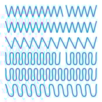 zig zag vector set, dudle line pattern design for border.