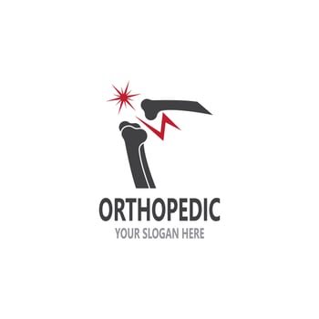 Human bone orthopedic logo vector. Anatomy skeleton flat design template illustration vector