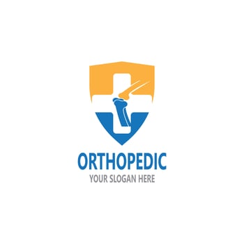 Human bone orthopedic logo vector. Anatomy skeleton flat design template illustration vector