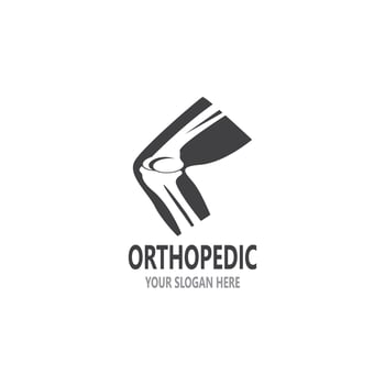 Human bone orthopedic logo vector. Anatomy skeleton flat design template illustration vector