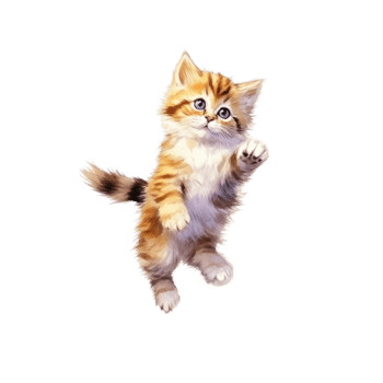 Watercolor painting of Cute Persian Kitten isolated transparent background, Digital art, image file format, , png