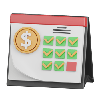 3d rendering payment schedule isolated useful for payment, money and transaction design element png