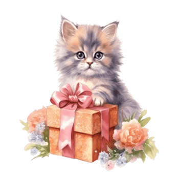 Watercolor painting of Cute Persian Cat isolated transparent background, Digital art, image file format, , png