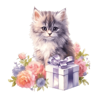 Watercolor painting of Cute Persian Cat isolated transparent background, Digital art, image file format, , png