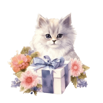 Watercolor painting of Cute Persian Cat isolated transparent background, Digital art, image file format, , png