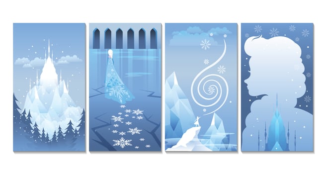 Snow Queen Social Media Story Set vector