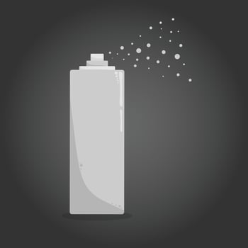 Spray bottle with drips. Hairspray for hairstyle. Styling spray. Aluminium balloon for paint or graffiti vector