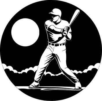 Baseball, Minimalist and Simple Silhouette - Vector illustration