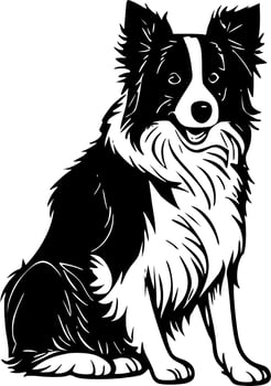 Border Collie - Minimalist and Flat Logo - Vector illustration