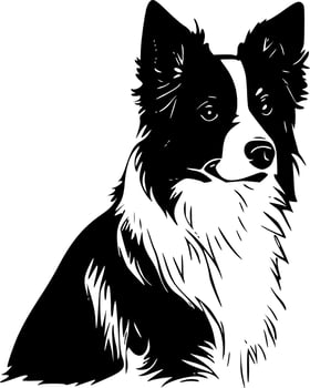 Border Collie, Minimalist and Simple Silhouette - Vector illustration