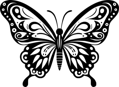 Butterfly - Black and White Isolated Icon - Vector illustration