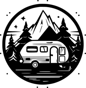 Camping - Minimalist and Flat Logo - Vector illustration