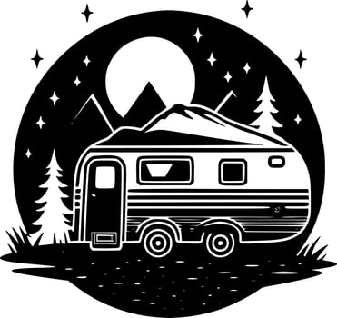 Camping - Minimalist and Flat Logo - Vector illustration