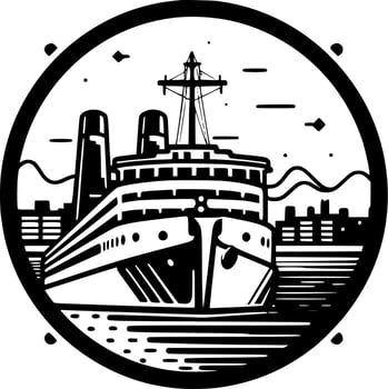Cruise, Black and White Vector illustration