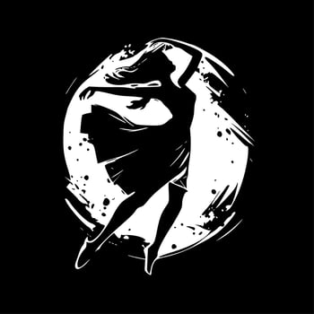 Dance - Black and White Isolated Icon - Vector illustration