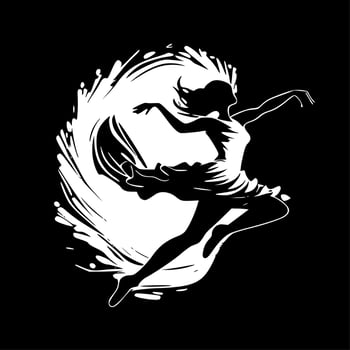 Dance - Black and White Isolated Icon - Vector illustration