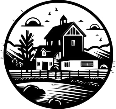 Farm, Minimalist and Simple Silhouette - Vector illustration